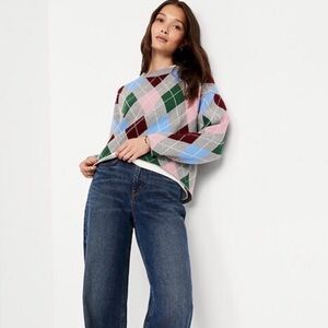 Old Navy Argyle Crewneck Sweater